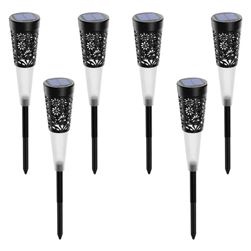 Solar Glow and Reflection Conical Shape Rechargeable Garden Light with Auto On - Off (Pack of 6)