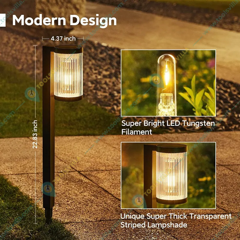 GIGAWATTS GW-233 Solar LED Pathway Lamp Light with 800mAh Ni-MH Battery & Panel for Walkway, Garden, Yard Decoration