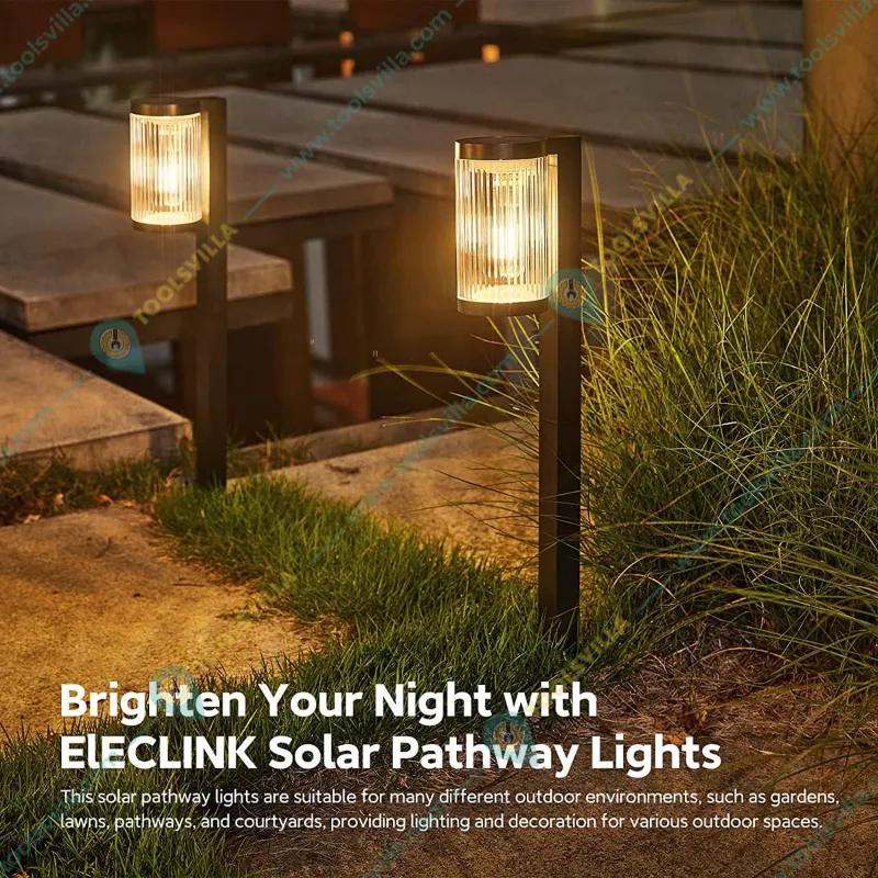 GIGAWATTS GW-233 Solar LED Pathway Lamp Light with 800mAh Ni-MH Battery & Panel for Walkway, Garden, Yard Decoration