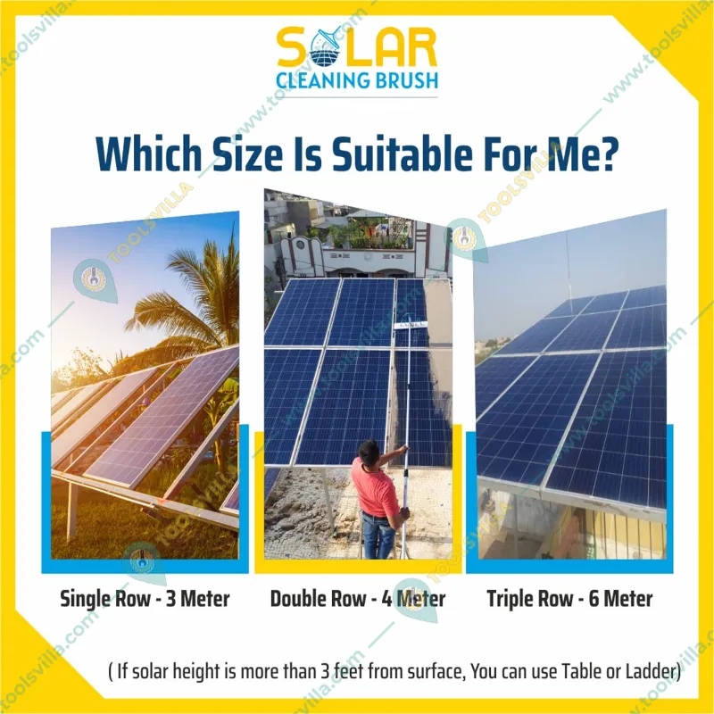 Zoom Solar 4 Meter Solar Panel Cleaning Brush With 8 mm PU Pipe(5 Meter) & 4 Meter Telescopic Pipe