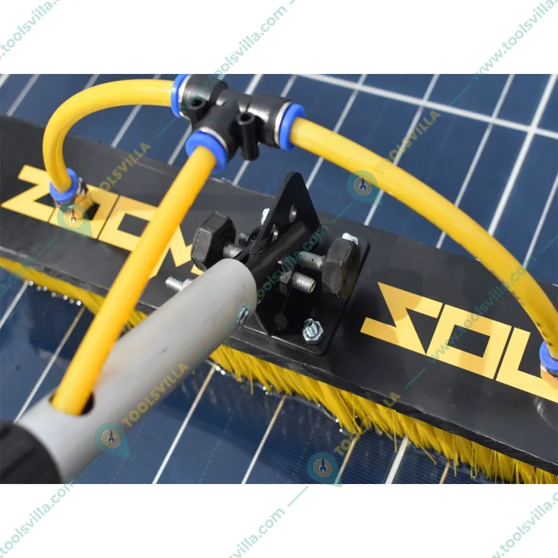 Zoom Solar 4 Meter Solar Panel Cleaning Brush With 8 mm PU Pipe(5 Meter) & 4 Meter Telescopic Pipe