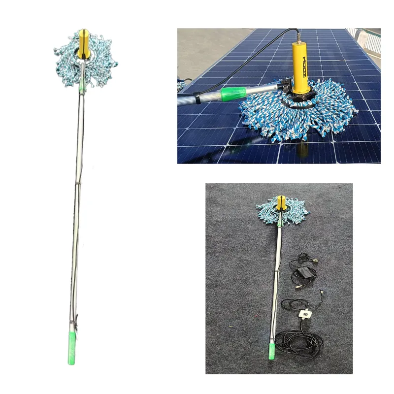Motorized Solar Panel Dry Cleaning Brush with 3 mtr Pole with Battery By Zoomsolar