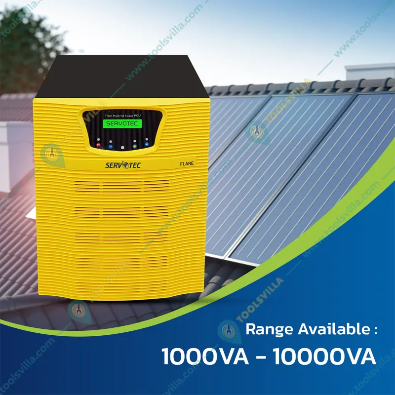 Servotech 7.5KVA 96V Flare Series 8596 MPPT Off-Grid Pure Sinewave Intelligent Solar Inverter with Dual Technology Support