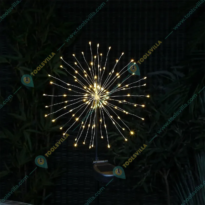 GIGAWATTS GW-508 120 LED Solar Firework Light with 2V Panel 8 Mode 600mAh Ni-MH Battery String Lamp for Patio, Lawn & Yard