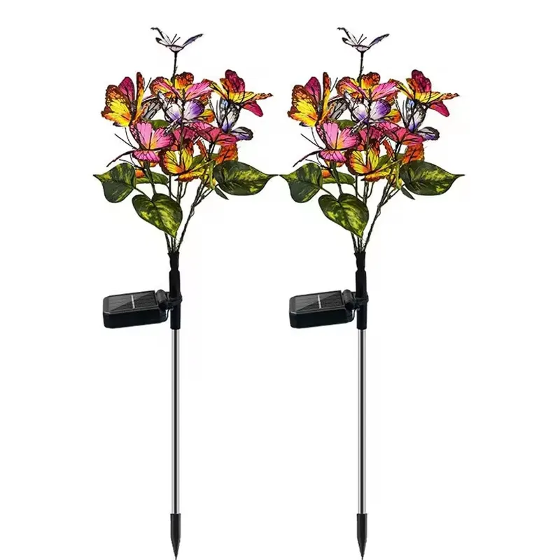 GIGAWATTS GW-922 Solar Butterfly Garden Light 42 LED with 2V Panel 600mAh Battery Colour Changing Lights for Yard, Lawn 