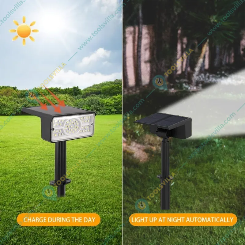 GIGAWATTS GW-701 Solar Landscape Spotlight 49 LED 1500mAh Li-ion Battery 1W Polysilicon Panel for Yard, Garden & Driveway