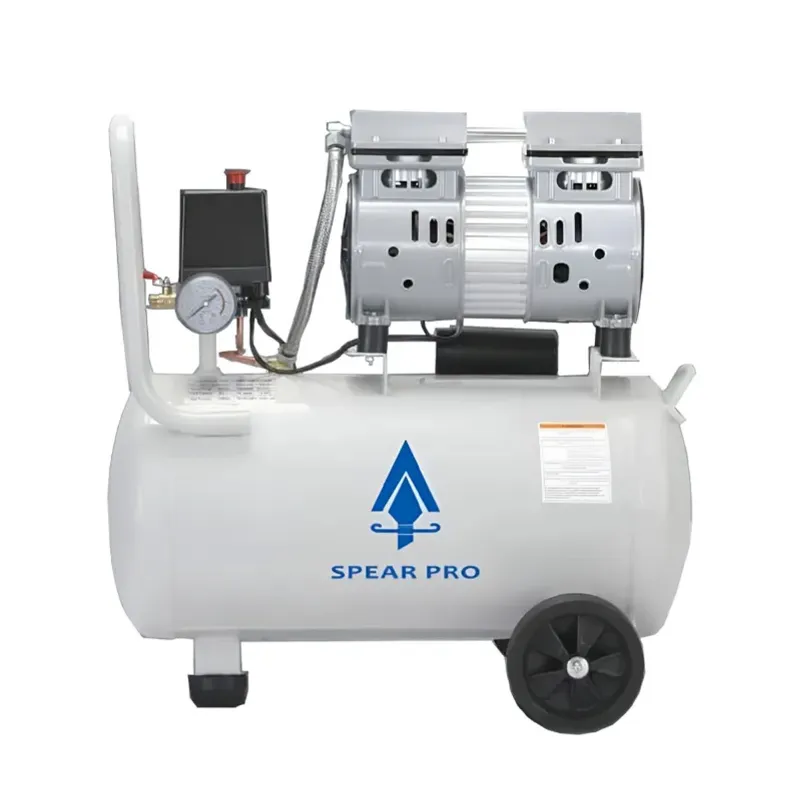 Spear 10 Litres Oil Free Sound Less Copper Coil Air Compressor with 1 HP Motor, 116 psi Max. Pressure (1 Year Warranty)