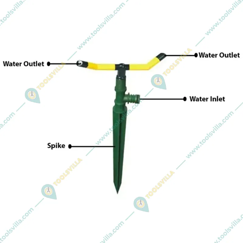 Spike Sprinkler 360 Degree Rotation with 2 Arms Head for Garden Use(Pack-2 Pcs)