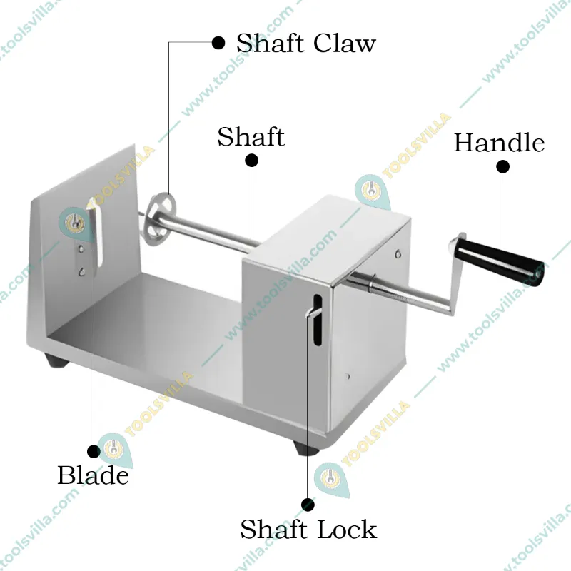 Hand Operated Spiral Potato Cutter Machine, Stainless Steel Body