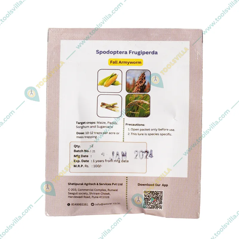 WAVAR Spodoptera Frugiperda Lure (Fall Army Worm) | 2 Lures  Per Packet(Quantity-5 packets)