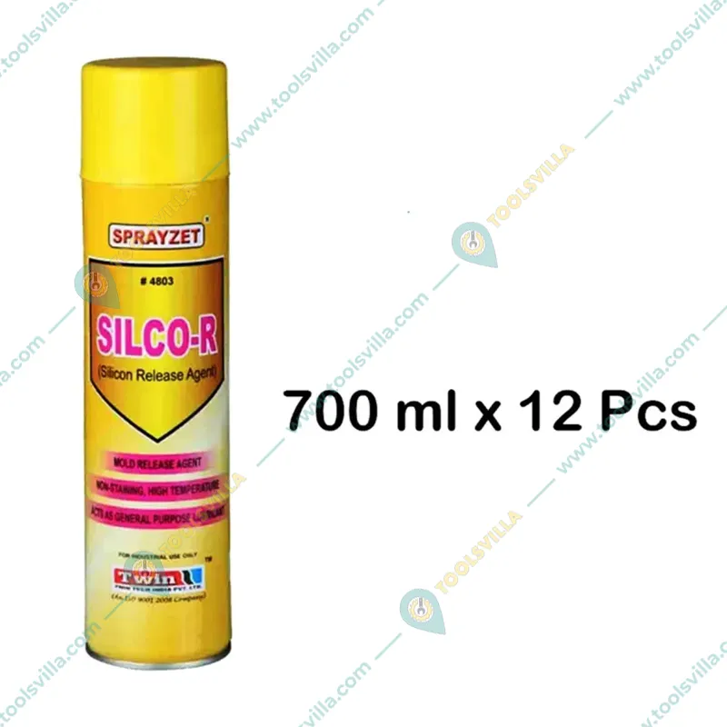 12 Pack of Sprayzet (700ml x 12pcs) Silco-R Silicone Release Agent Spray for Plastic, Rubber, Polyster, Nylon (4803)