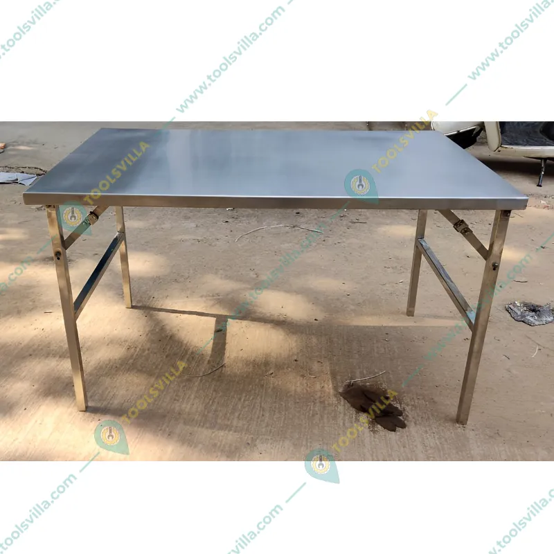 Lifetime Heavy Duty 46x27x28 inch Stainless Steel Rectangle Folding Table for Multipurpose Uses (Glossy, Pre-assembled)