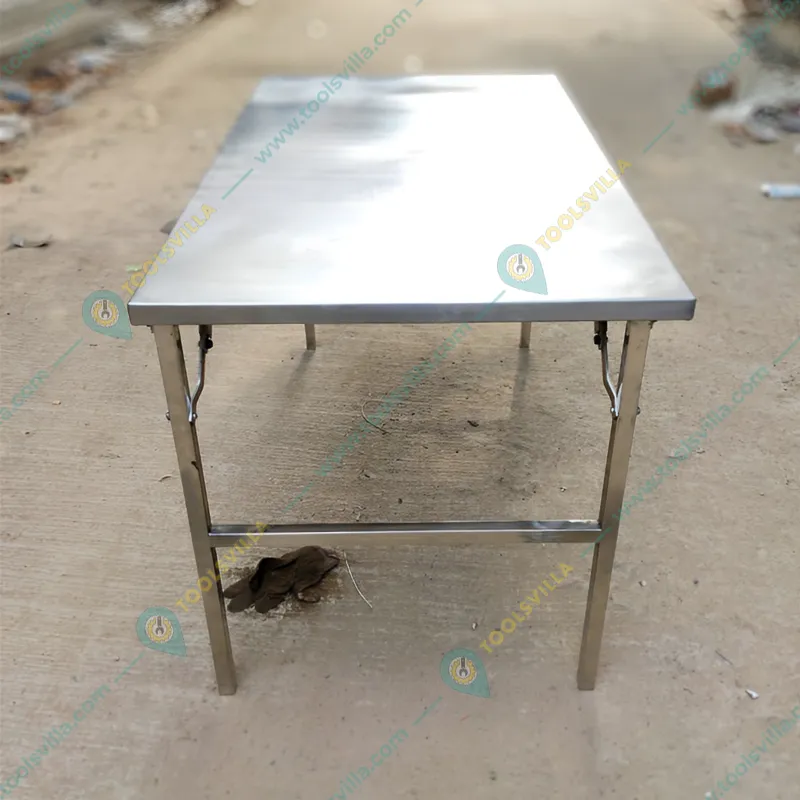 Lifetime Heavy Duty 46x27x28 inch Stainless Steel Rectangle Folding Table for Multipurpose Uses (Glossy, Pre-assembled)