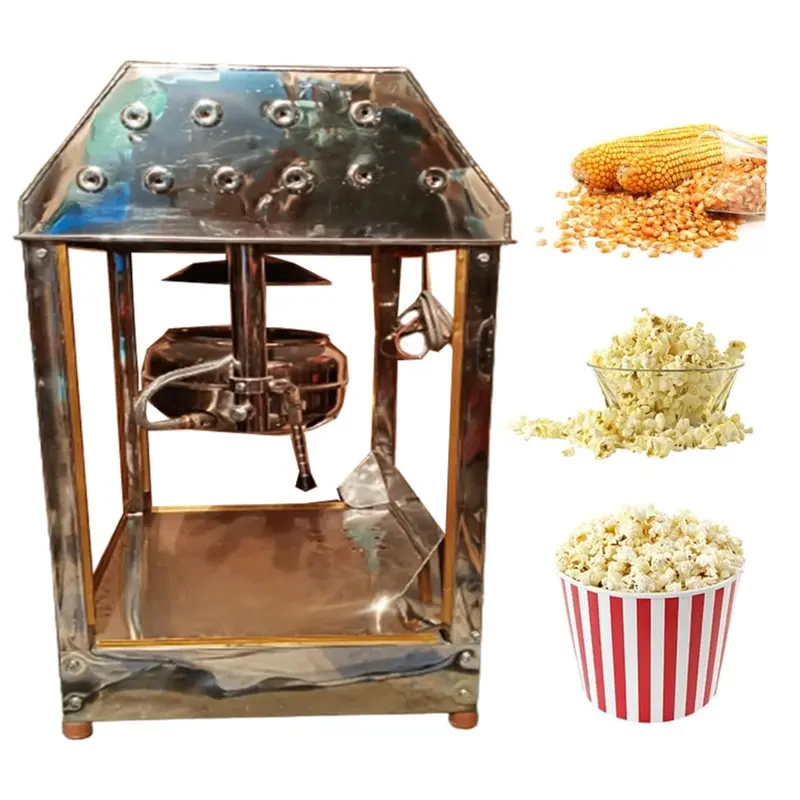 Commercial Indian SS Body Gas Operated Popcorn Machine 3 Kg Per hr Capacity