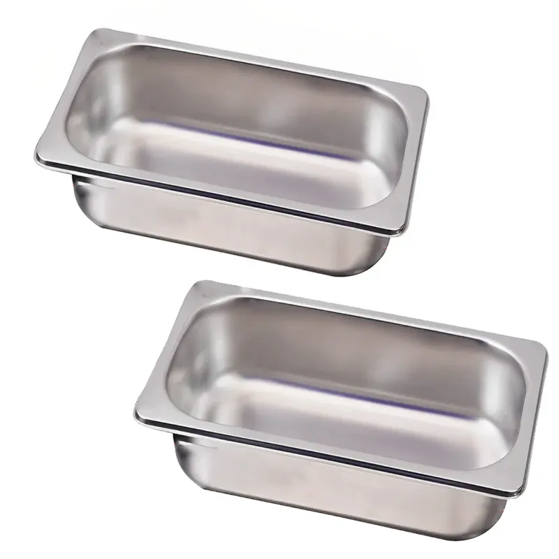 Pack of  2 Premium SS 1/4 100mm Depth GN Pan