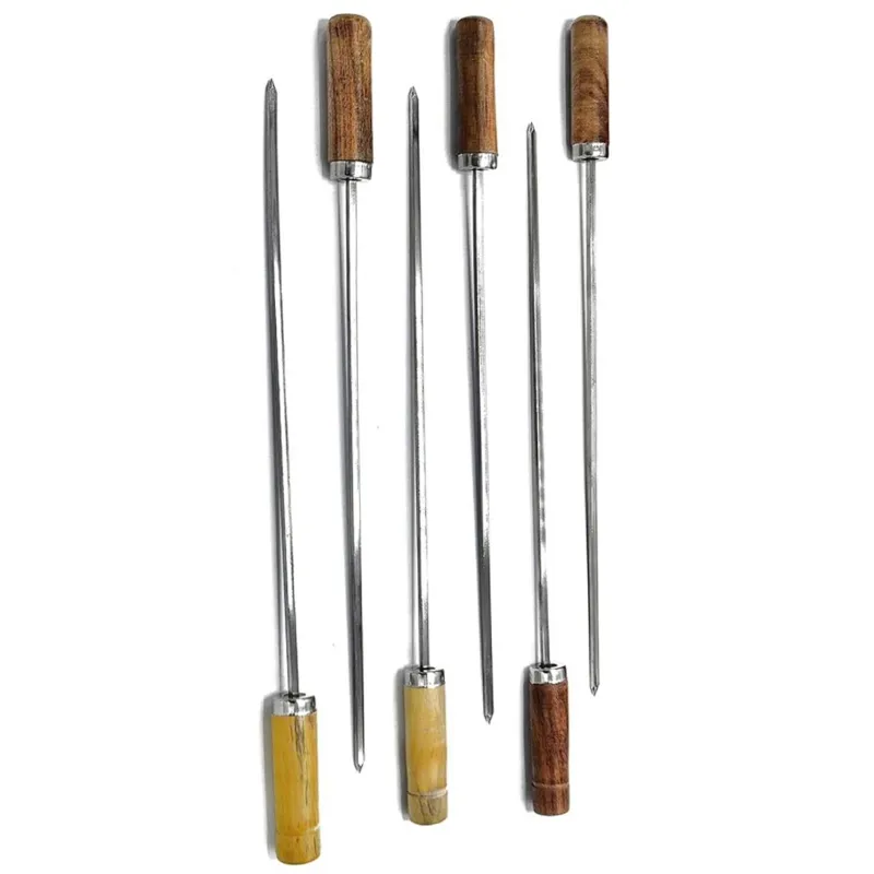  Pack of 6 Premium Quality 14 inch Stainless Steel Tandoor Skewers