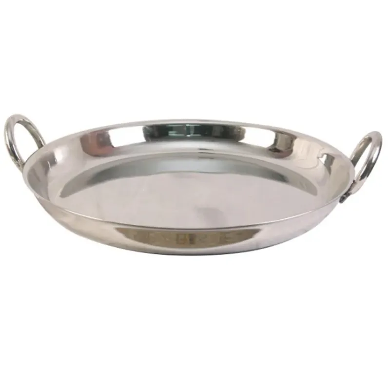 Heavy Duty Stainless Steel 20 inch Curve Border Jalebi Kadhai Wok, 3 MM Thickness