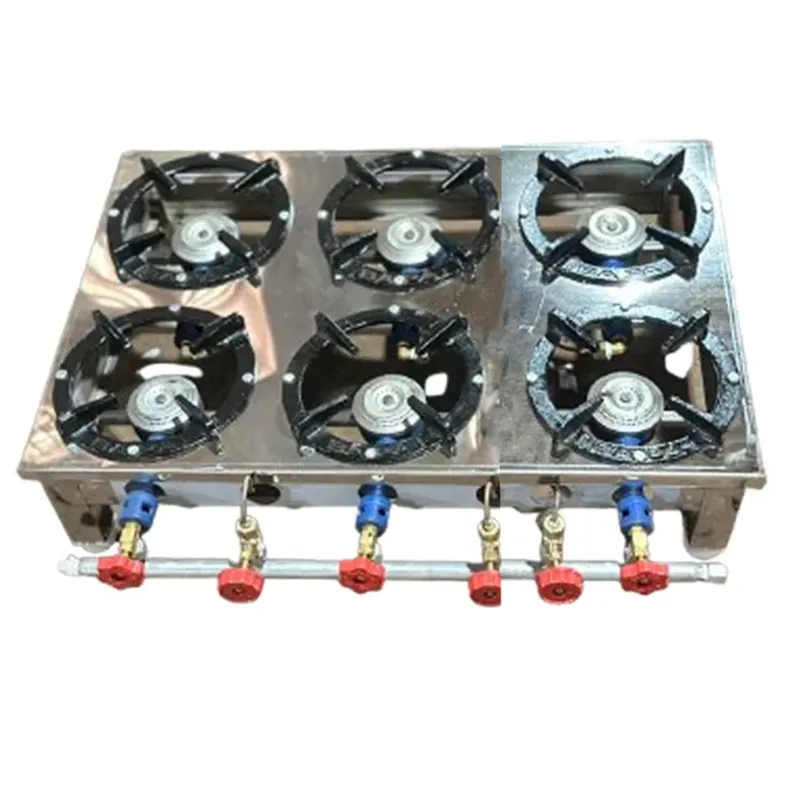 Bapa Commercial 6 High Flame Gas Burner With Stainless Steel Body and Sturdy Pan Support