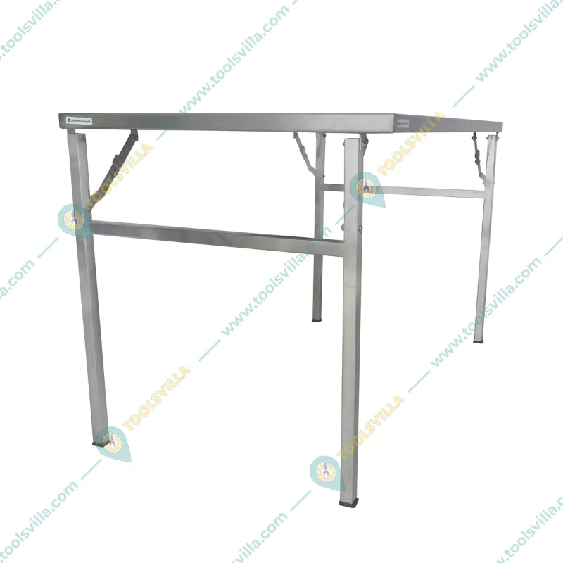 Lifetime Heavy Duty 46x27x28 inch Stainless Steel Rectangle Folding Table for Multipurpose Uses (Glossy, Pre-assembled)