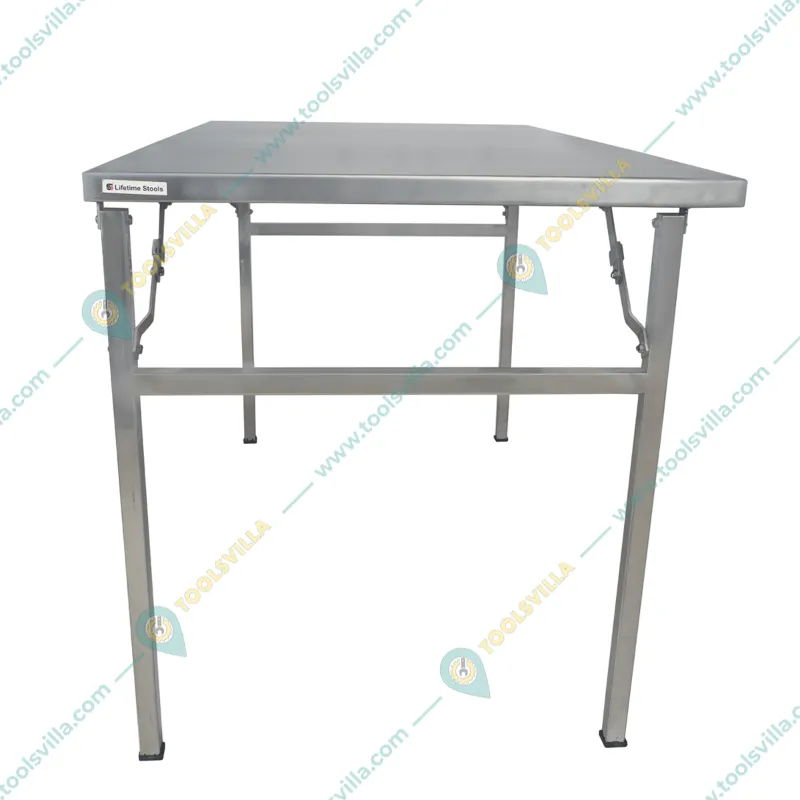 Lifetime Heavy Duty 46x27x28 inch Stainless Steel Rectangle Folding Table for Multipurpose Uses (Glossy, Pre-assembled)