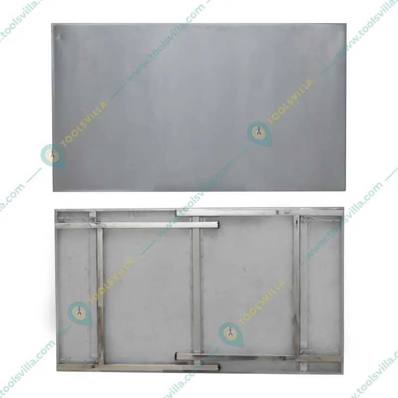 Lifetime Heavy Duty 46x27x28 inch Stainless Steel Rectangle Folding Table for Multipurpose Uses (Glossy, Pre-assembled)