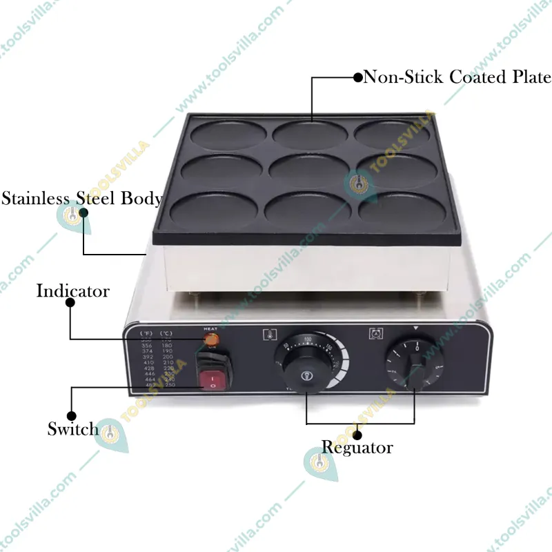 Commercial Stainless Steel Pancake Making Machine, 900W