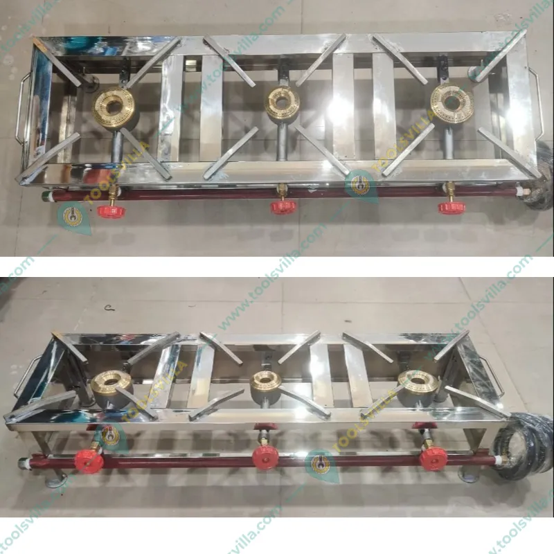NE GRILLS 12x44 inch Stainless Steel 3 Burner Gas Bhatti