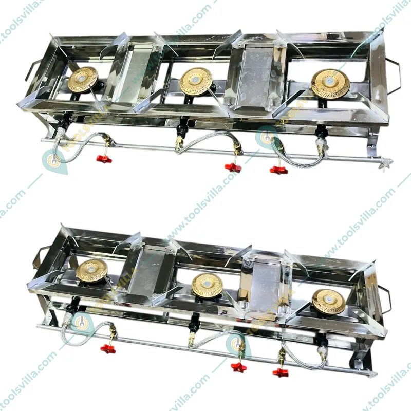 NE GRILLS 12x44 inch Stainless Steel 3 Burner Gas Bhatti