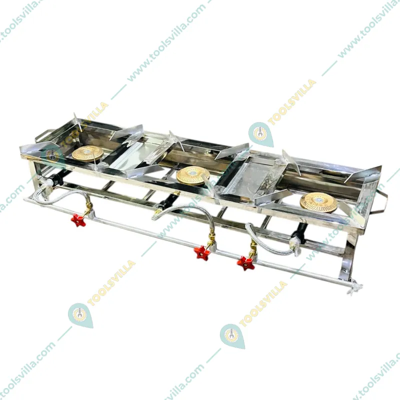 NE GRILLS 12x44 inch Stainless Steel 3 Burner Gas Bhatti