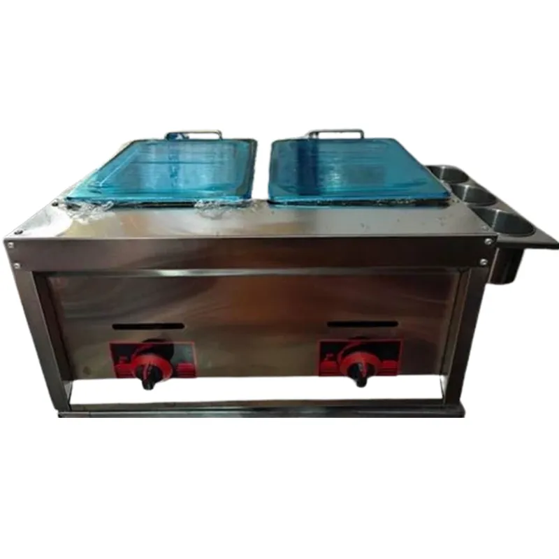 Commercial 8+8 Litre Gas Operated Oil Fryer, With Stainless Steel Body