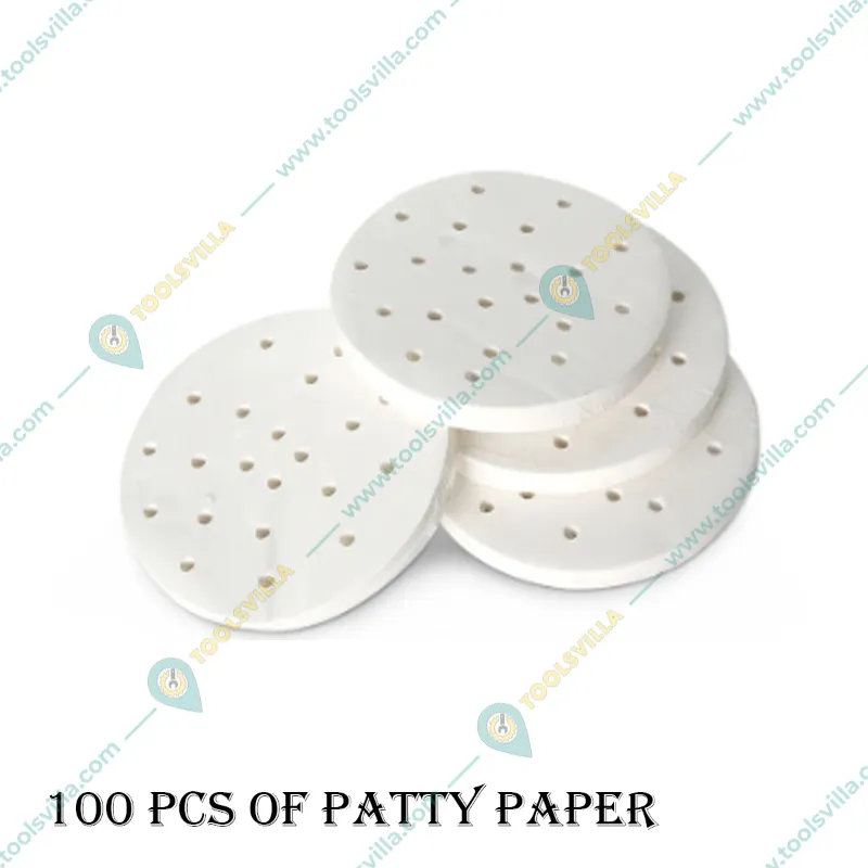 SS Manual Aalu Tikki Maker / Hamburger Patty Maker Machine With Free 100 Pcs of Patty Paper