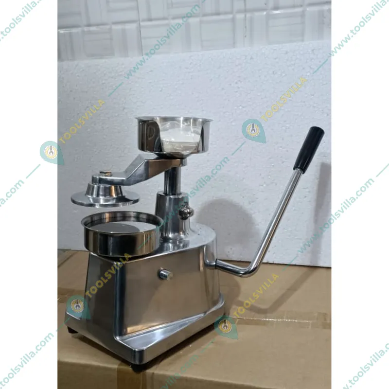 SS Manual Aalu Tikki Maker / Hamburger Patty Maker Machine With Free 100 Pcs of Patty Paper