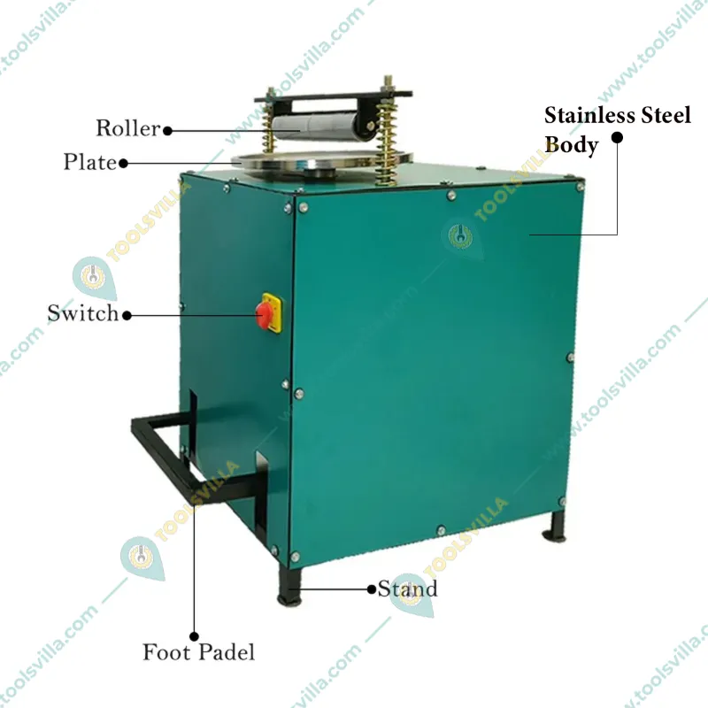 Semi Automatic 60 Kg/day SS Papad Rolling Machine with 0.5HP Motor