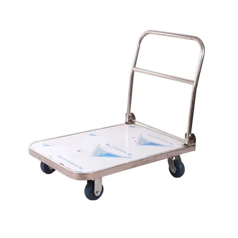 Premium Quality 500 Kg Load Capacity Foldable Platform Trolley With Stainless Steel Platform & Handle (90 x 60 x 86 cm)