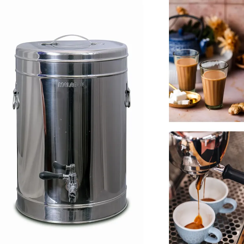 Malabar Eco-Friendly Stainless Steel Premium Urn with Tap for Tea/Coffee With Hot and Cold Pot Double Insulated Wall 10 L