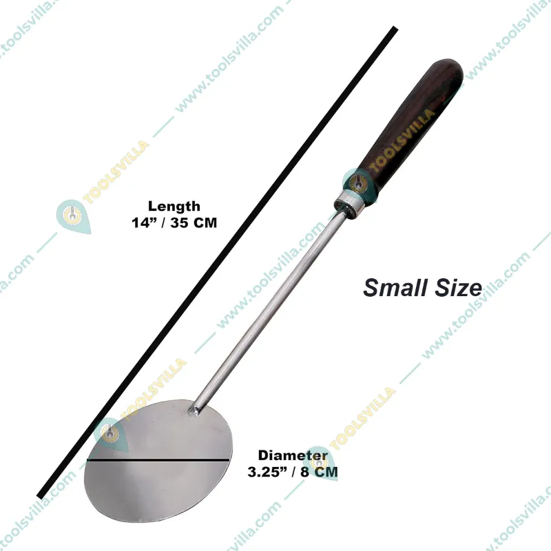 Malabar Stainless Steel Spatula with Wooden Handle (Turner, Chattugam, Palta for Dosa, Roti, Omlette, Paratha)(Size-Small)