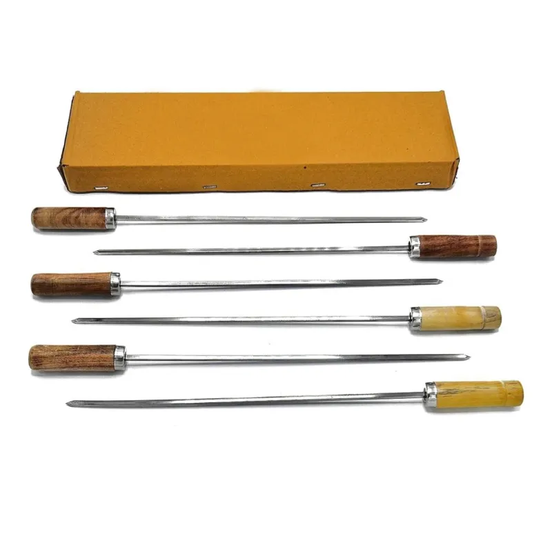 Pack of 6 Premium Quality 18 inch Stainless Steel Tandoor Skewers