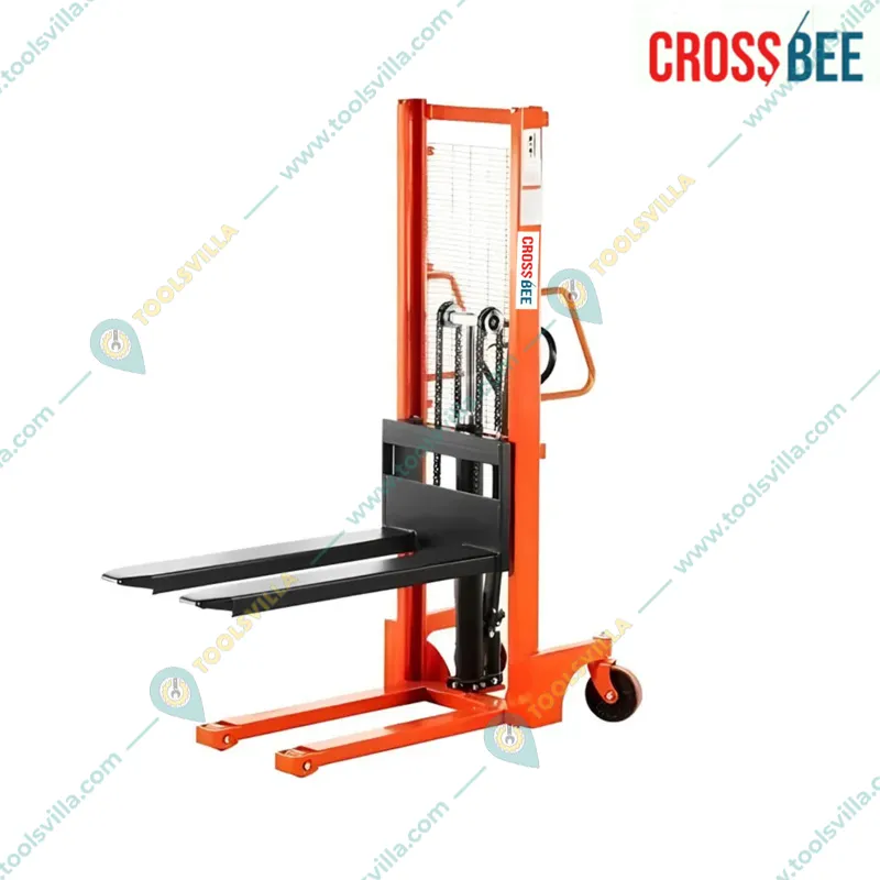 Crossbee 2 Ton Hand & Foot Operated Manual Hydraulic Stacker With 1600 mm Maximum Lifting Height, Fork Size -900 x 740 mm