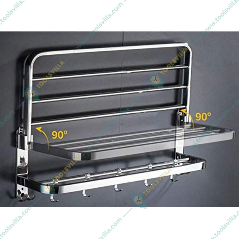 Platinum Stainless Steel Folding Towel Rack
