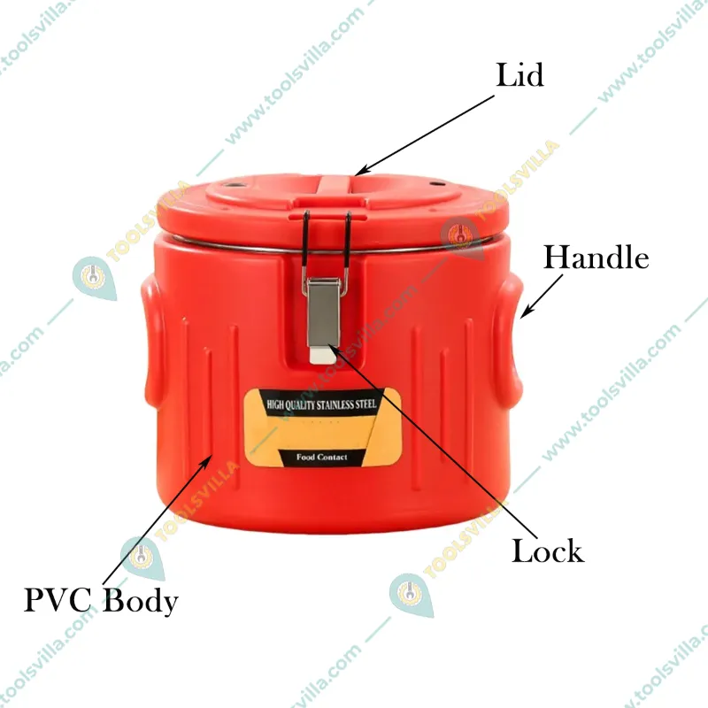 Commercial Stainless Steel Food Container, 50 litres Capacity