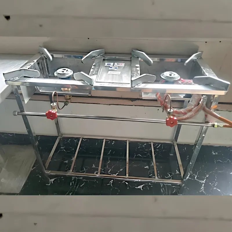 Stand Type 12X30X30 Inch Double Burner High Flame Gas Bhatti With Rack, For Commercial Use