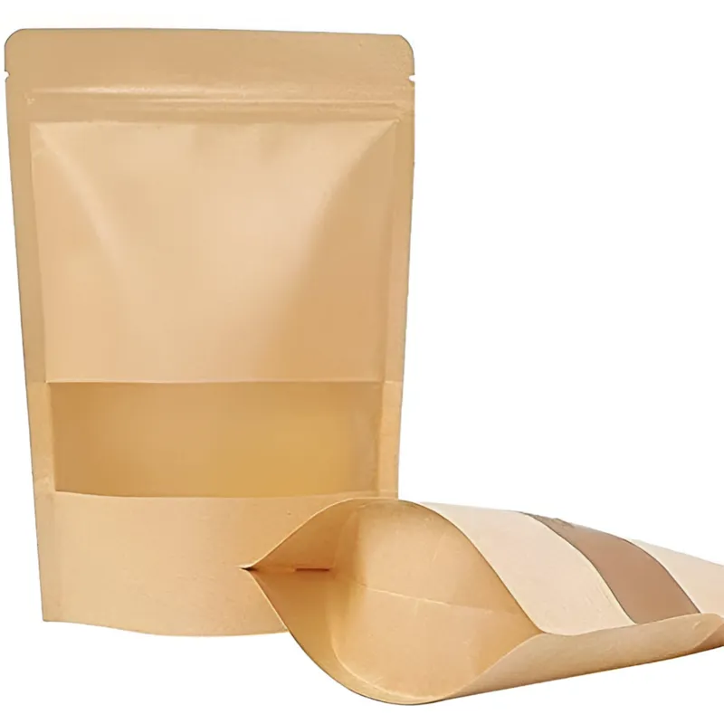 100 Pcs, 350gm Reusable Zip Lock Pouches with Rectangular Transparent Window