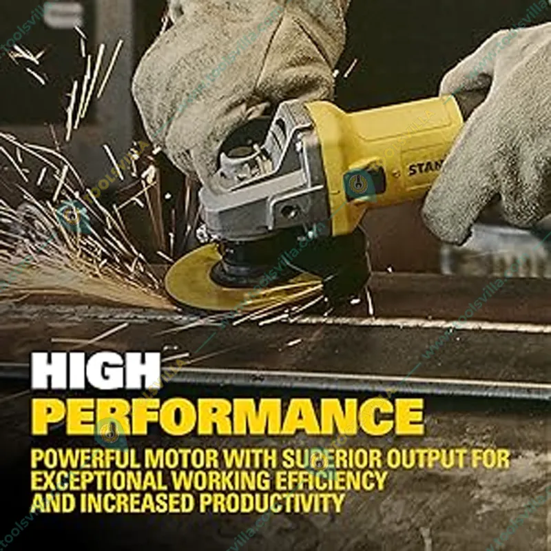 Stanley 100 mm 900 Watt Angle Grinder with Accessories, 12000 RPM (STGS9100)