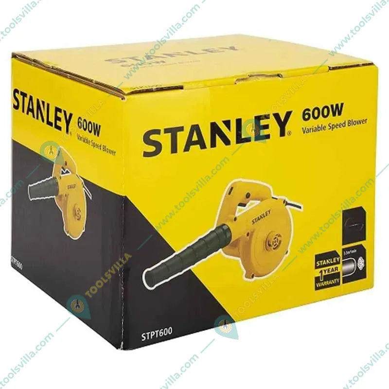 Stanley 600 Watt Variable Speed Blower or Air Blower with Accessories, 16000 RPM (STPT600) 