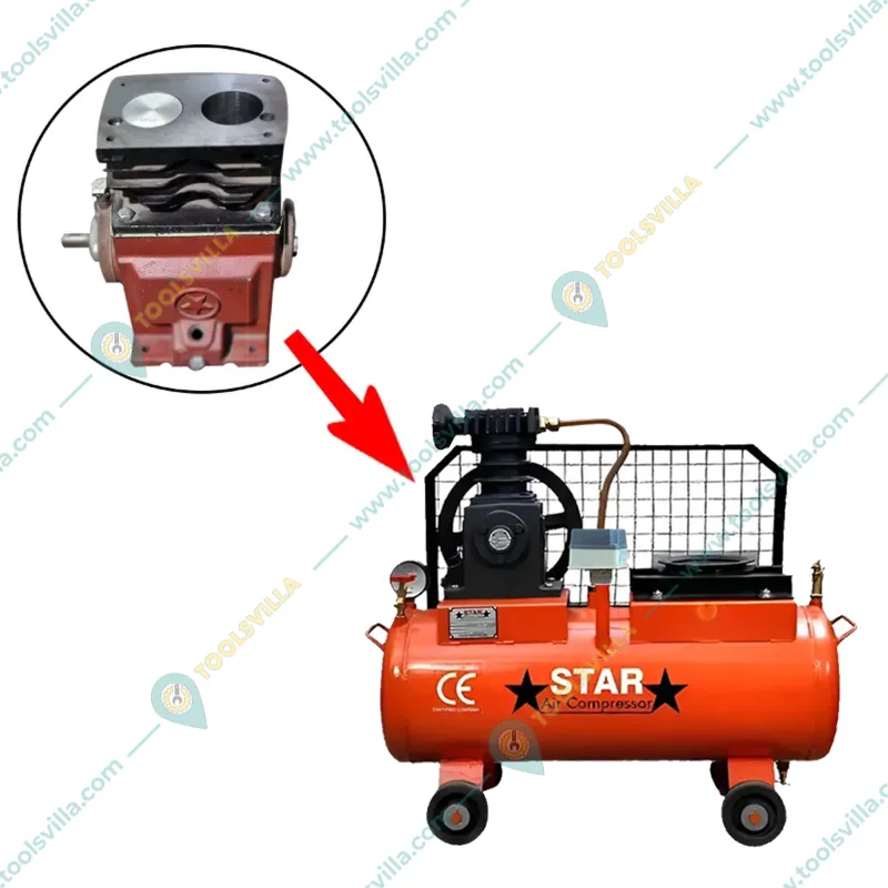 Star 120 Liters Double Piston Air Compressor Without Motor With Autocut Switch (SC-555)