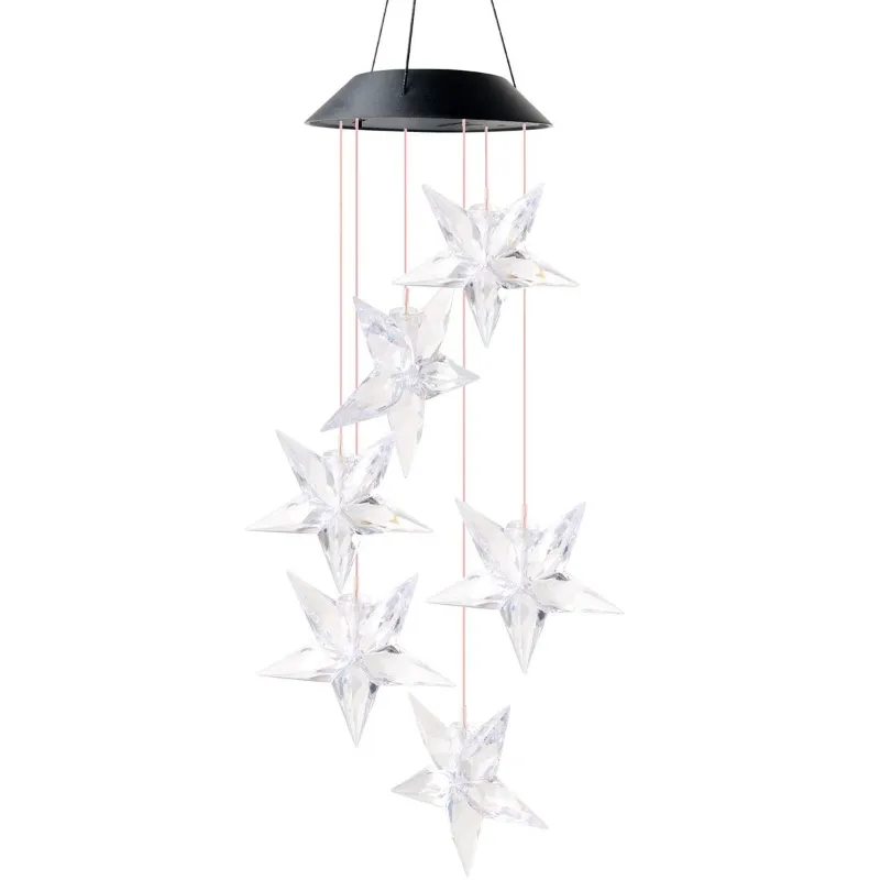 Gramstrong Solar Star Light Wind Chimes Colors Changing Lights Decorations Windchimes for Outdoor, Garden & Yard