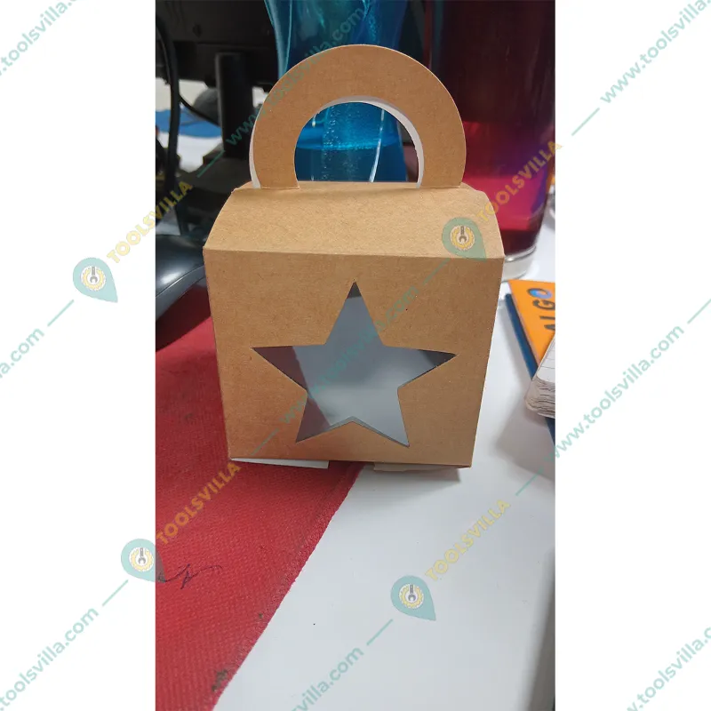 15 Pcs Brown Star Shape Window Chocolate Box with Handle