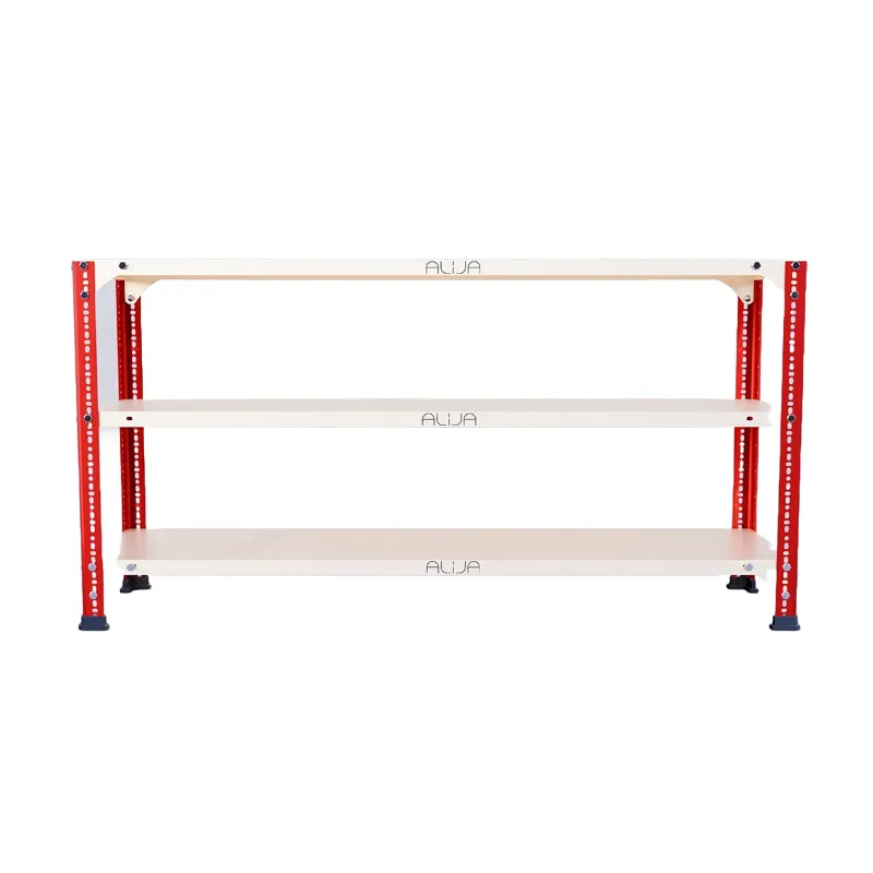 ALIJA 24 x 47 x 12 Inch 3 Shelves Multipurpose Storage Rack With Accessories(Gauge-24 Gauge Shelves & 18 Gauge Angle ,Color-Black)