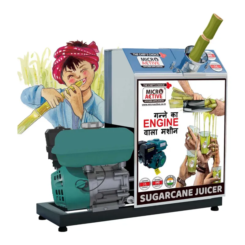 MICROACTIVE Shakti Model Sugarcane Juice Machine Without Petrol Engine, Stainless Steel Body and 3 Rollers 