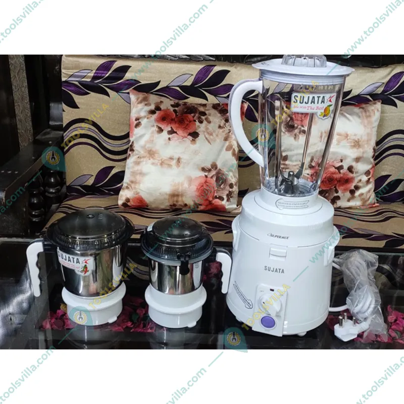 Sujata Supermix Mixer Grinder, 900 Watt, with Free One Medium Jar and One Small Jar